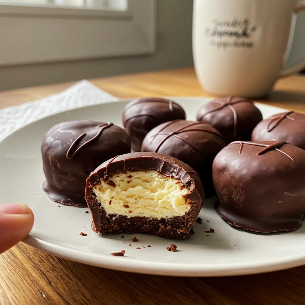 Chocolate Cheesecake Bites with a Rich, Creamy Center: Decadent Mini Dessert Perfection - secondary view
